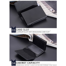 Load image into Gallery viewer, Baellerry RFID Anti-theft Aluminum Box Leather Wallet Side Push Contrasting Antimagnetic Card Holder