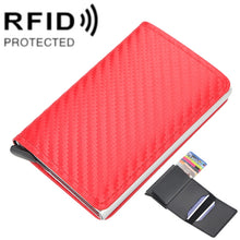 Load image into Gallery viewer, Baellerry RFID Anti-theft Plaid Leather Wallet Metal Aluminum Box Automatic Eject Type Card Holder