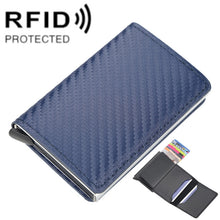 Load image into Gallery viewer, Baellerry RFID Anti-theft Plaid Leather Wallet Metal Aluminum Box Automatic Eject Type Card Holder