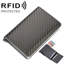 Load image into Gallery viewer, Baellerry RFID Anti-theft Plaid Leather Wallet Metal Aluminum Box Automatic Eject Type Card Holder