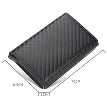 Load image into Gallery viewer, Baellerry RFID Anti-theft Plaid Leather Wallet Metal Aluminum Box Automatic Eject Type Card Holder