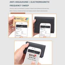 Load image into Gallery viewer, Baellerry RFID Anti-theft Plaid Leather Wallet Metal Aluminum Box Automatic Eject Type Card Holder