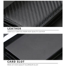 Load image into Gallery viewer, Baellerry RFID Anti-theft Plaid Leather Wallet Metal Aluminum Box Automatic Eject Type Card Holder