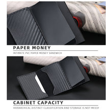 Load image into Gallery viewer, Baellerry RFID Anti-theft Plaid Leather Wallet Metal Aluminum Box Automatic Eject Type Card Holder