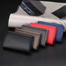 Load image into Gallery viewer, Baellerry RFID Anti-theft Plaid Leather Wallet Metal Aluminum Box Automatic Eject Type Card Holder