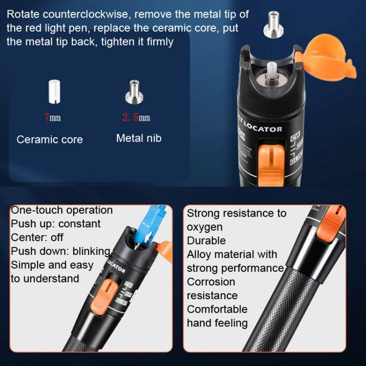 Fiber Red Light Test Pen Red Light Sources Through Optical Pen Optical Fiber Detection, 5MW, 10MW, 20MW, 30MW, 50MW