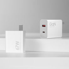 Load image into Gallery viewer, Original Xiaomi 67W GaN 1C+1A Dual Port Smart Fast Charger, US Plug, MDY-14