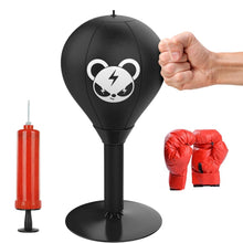 Load image into Gallery viewer, Boxing Desktop Speed Ball Children Adult Decompression Training Fitness Equipment, Bear+Pump, Bear+Children Gloves+Pump
