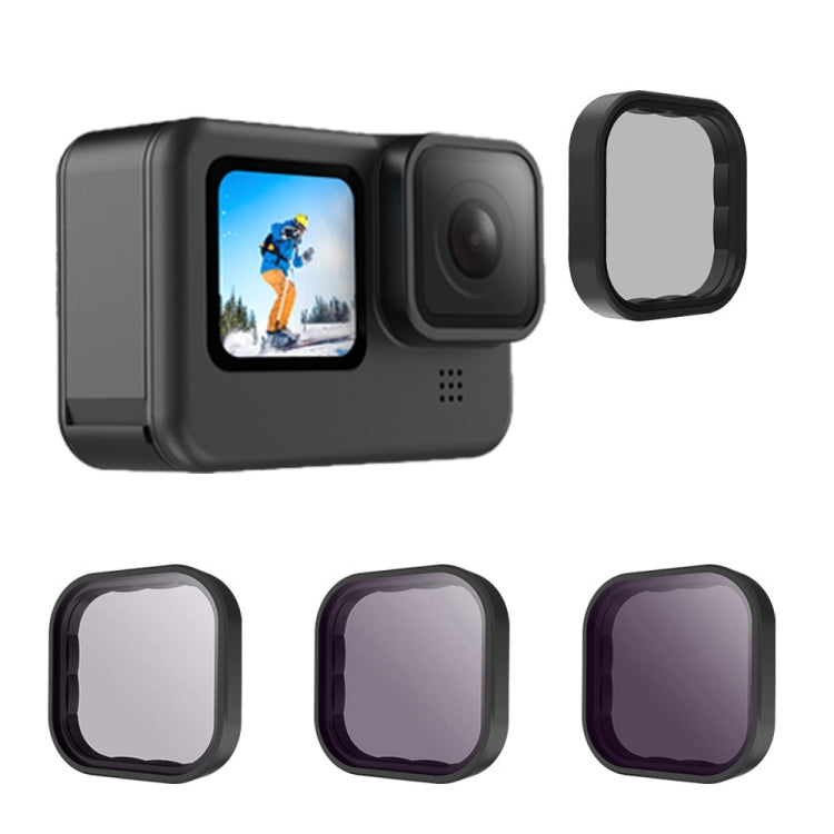 For GoPro Hero11 Black / HERO10 Black / HERO9 Black TELESIN Lens Filter, CPL, ND8/16/32, ND8/16/32+CPL