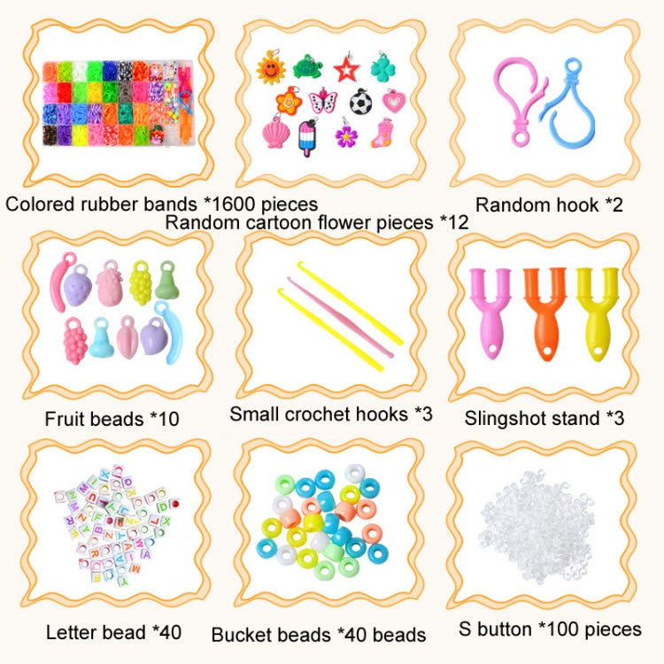 36 Grid Loom Rainbow Rubber Band DIY Kids Braided Bracelet