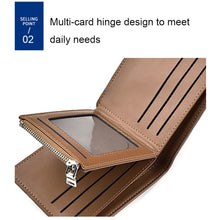 Load image into Gallery viewer, DEABOLAR Men Short PU Leather Tri-fold Horizontal Wallet Large-capacity Multi-card Wallet