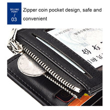 Load image into Gallery viewer, DEABOLAR Men Short PU Leather Tri-fold Horizontal Wallet Large-capacity Multi-card Wallet