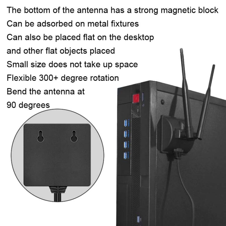 2.4GHz 5GHz 6DBI Magnetic Suction WiFi Antenna PCI-E WiFi Network Card, 6DBI