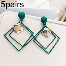 Load image into Gallery viewer, 5pairs Alloy Double Diamond Stitching Ladies Earrings