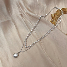 Load image into Gallery viewer, Simple Beaded Double-Layer Pearl Pendant Necklace