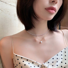 Load image into Gallery viewer, Simple Beaded Double-Layer Pearl Pendant Necklace