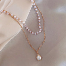 Load image into Gallery viewer, Simple Beaded Double-Layer Pearl Pendant Necklace