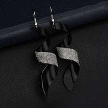 Load image into Gallery viewer, Frosted Long Twisted Hoop 3D Earrings