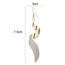 Load image into Gallery viewer, Frosted Long Twisted Hoop 3D Earrings