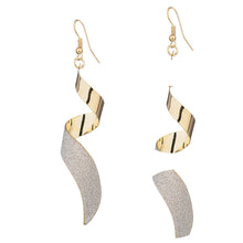 Load image into Gallery viewer, Frosted Long Twisted Hoop 3D Earrings