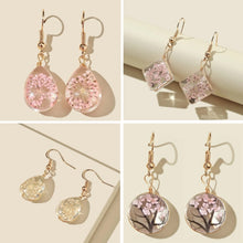 Load image into Gallery viewer, DIY Handmade Glass Dried Flowers Gypsophila Earrings