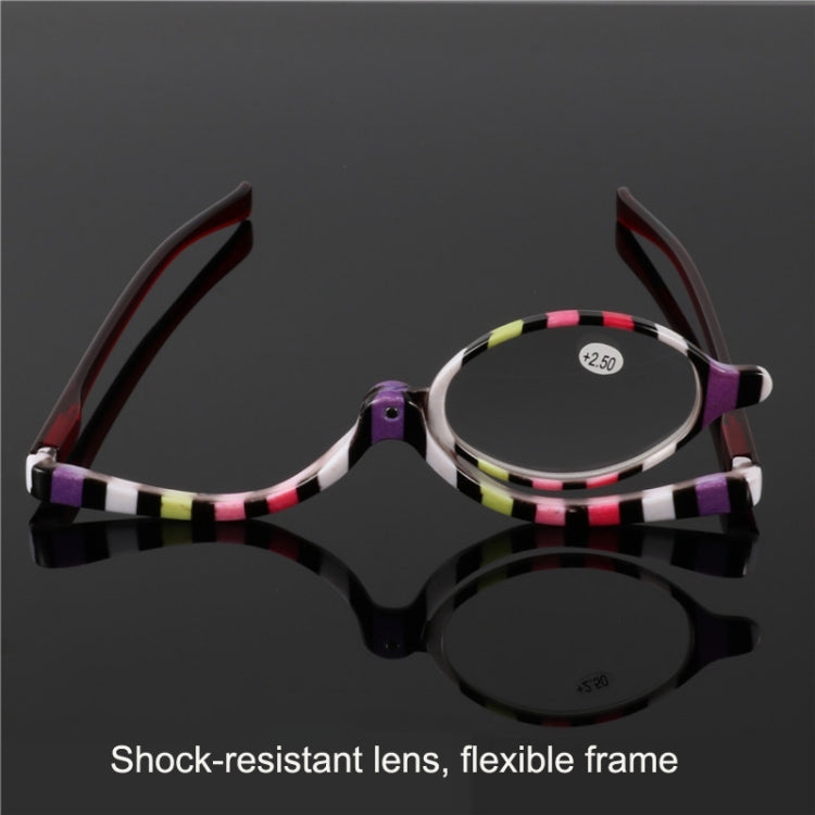 Makeup Presbyopic Glasses Multicolored Rotatable Magnifying Glass Single Piece Reading Glass, Degree:
