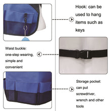 Load image into Gallery viewer, Multi Pocket Tool Apron Blue Garden Gardening Apron, Black+Blue