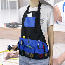 Load image into Gallery viewer, Multi Pocket Tool Apron Blue Garden Gardening Apron, Black+Blue