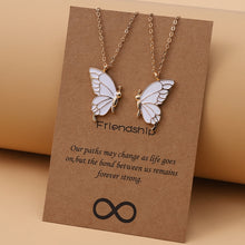 Load image into Gallery viewer, Sisters Mother and Daughter Alloy Drip Oil Butterfly Necklace Clavicle Chain