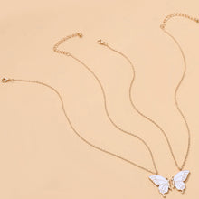 Load image into Gallery viewer, Sisters Mother and Daughter Alloy Drip Oil Butterfly Necklace Clavicle Chain