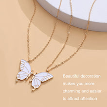 Load image into Gallery viewer, Sisters Mother and Daughter Alloy Drip Oil Butterfly Necklace Clavicle Chain