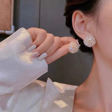 Load image into Gallery viewer, 2pairs Domed Flower Stud Earrings Elegant Crystal Earrings