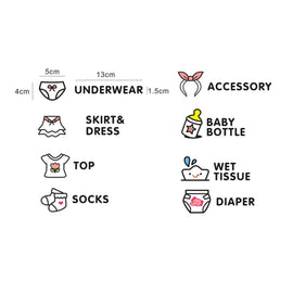 Baby Room Bedroom Wall Sticker Girls Baby Clothes Logo Classification Removable Stickers