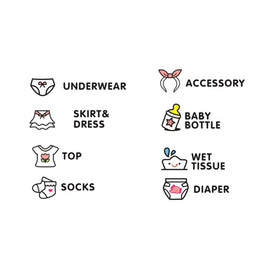 Baby Room Bedroom Wall Sticker Girls Baby Clothes Logo Classification Removable Stickers