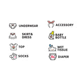 Baby Room Bedroom Wall Sticker Girls Baby Clothes Logo Classification Removable Stickers