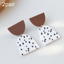 Load image into Gallery viewer, 2pair Acrylic Clay Textured Painted Earrings