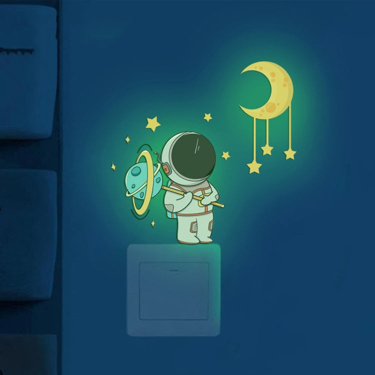 Luminous Astronaut Stars Moon Switch Stickers Children Room Luminous Decorative Wall Stickers