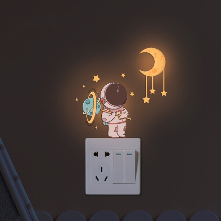 Luminous Astronaut Stars Moon Switch Stickers Children Room Luminous Decorative Wall Stickers