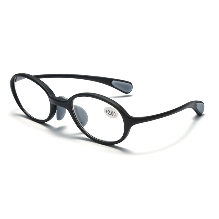 Portable Magnifying Glass Presbyopic Glasses Silicone Anti-Blue Light Reading Glasses, Degree: