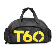Load image into Gallery viewer, Wet and Dry Separation Fitness Backpack Swimming Taekwondo Waterproof Travel Bag, Red, Black Bottom White Word, Black Bottom Yellow Word, Simple Black Bottom Blue Word, Blue