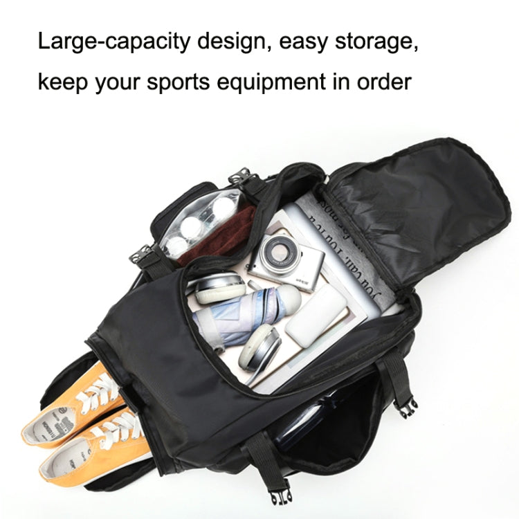 Wet and Dry Separation Fitness Backpack Swimming Taekwondo Waterproof Travel Bag, Red, Black Bottom White Word, Black Bottom Yellow Word, Simple Black Bottom Blue Word, Blue