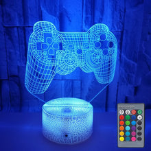 Load image into Gallery viewer, 3D Game Handle Three-dimensional Colorful LED Lights, Touch Black Base, Touch Crack Base, Touch Black Base+Remote Control, Touch Crack Base+Remote Control