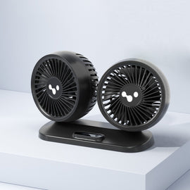 12v/24v Car Fan USB Interface Powerful Double Head Electric Fan
