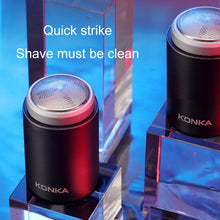 Load image into Gallery viewer, KONKA Mini Portable Razor Outdoor Waterproof Men Razor, Black, Black+1 Knife Head, Black+3 Knife Head