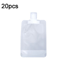 Load image into Gallery viewer, 20pcs Travel Refillable Empty Squeeze Pouch Lotion Shampoo Squeezable Bags, 30ml, 50ml, 100ml