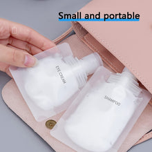 Load image into Gallery viewer, 20pcs Travel Refillable Empty Squeeze Pouch Lotion Shampoo Squeezable Bags, 30ml, 50ml, 100ml