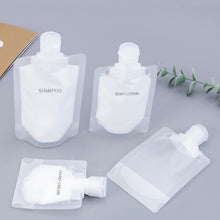 Load image into Gallery viewer, 20pcs Travel Refillable Empty Squeeze Pouch Lotion Shampoo Squeezable Bags, 30ml, 50ml, 100ml