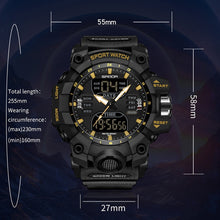 Load image into Gallery viewer, SANDA Green Light Alarm Clock Multifunctional Waterproof Shockproof Transparent Watch