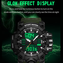Load image into Gallery viewer, SANDA Green Light Alarm Clock Multifunctional Waterproof Shockproof Transparent Watch