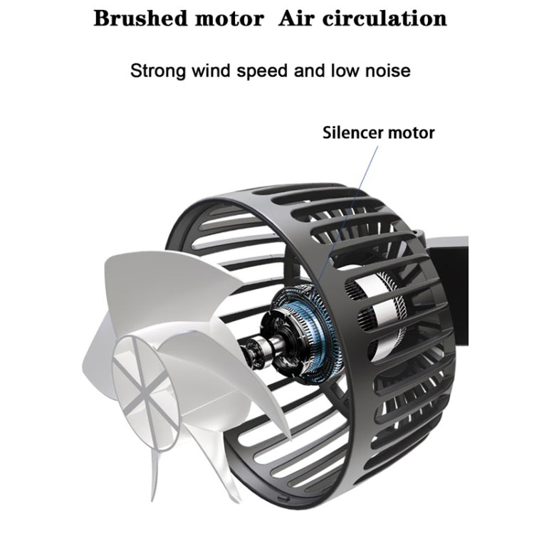 5V 2A Car Rear Seat Back USB Interface Powerful Double-headed Fan, F4207